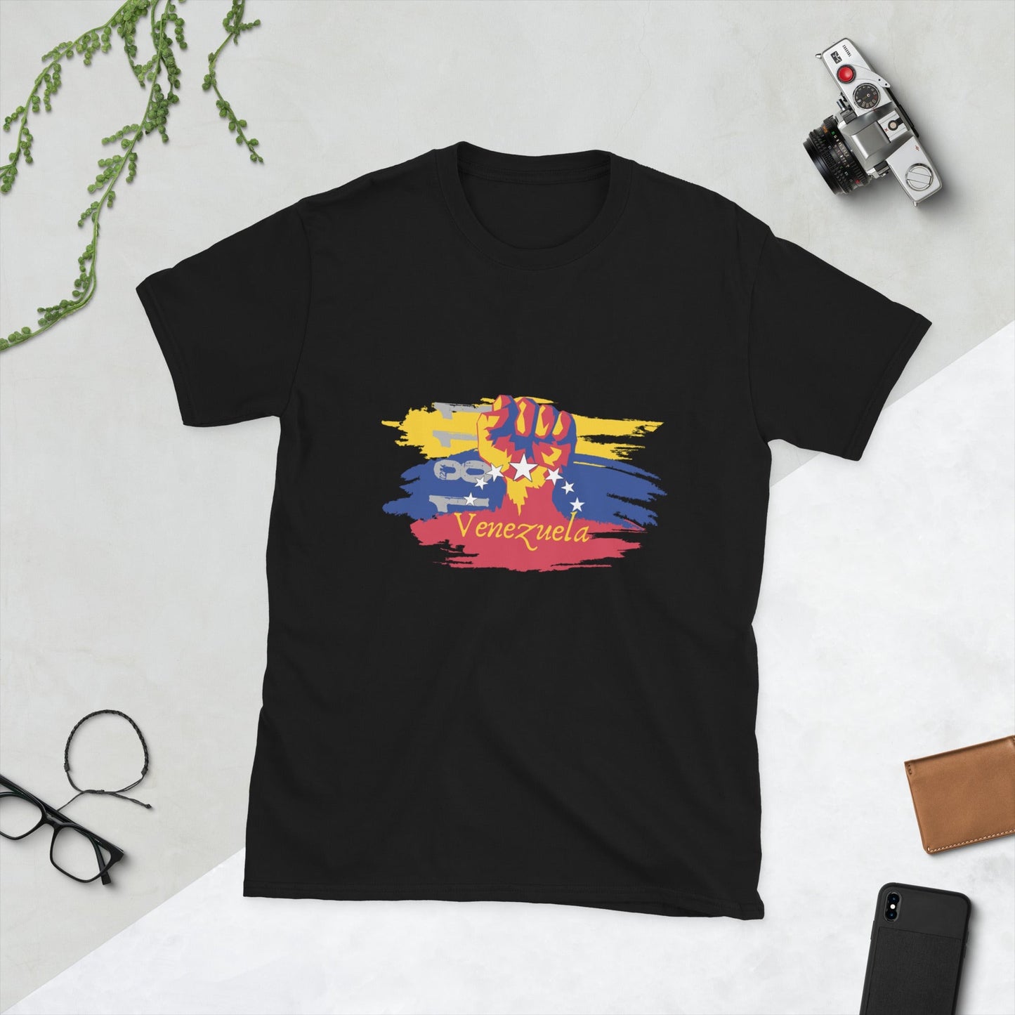 Camiseta unisex de manga corta Venezuela 1811 - NEGRA