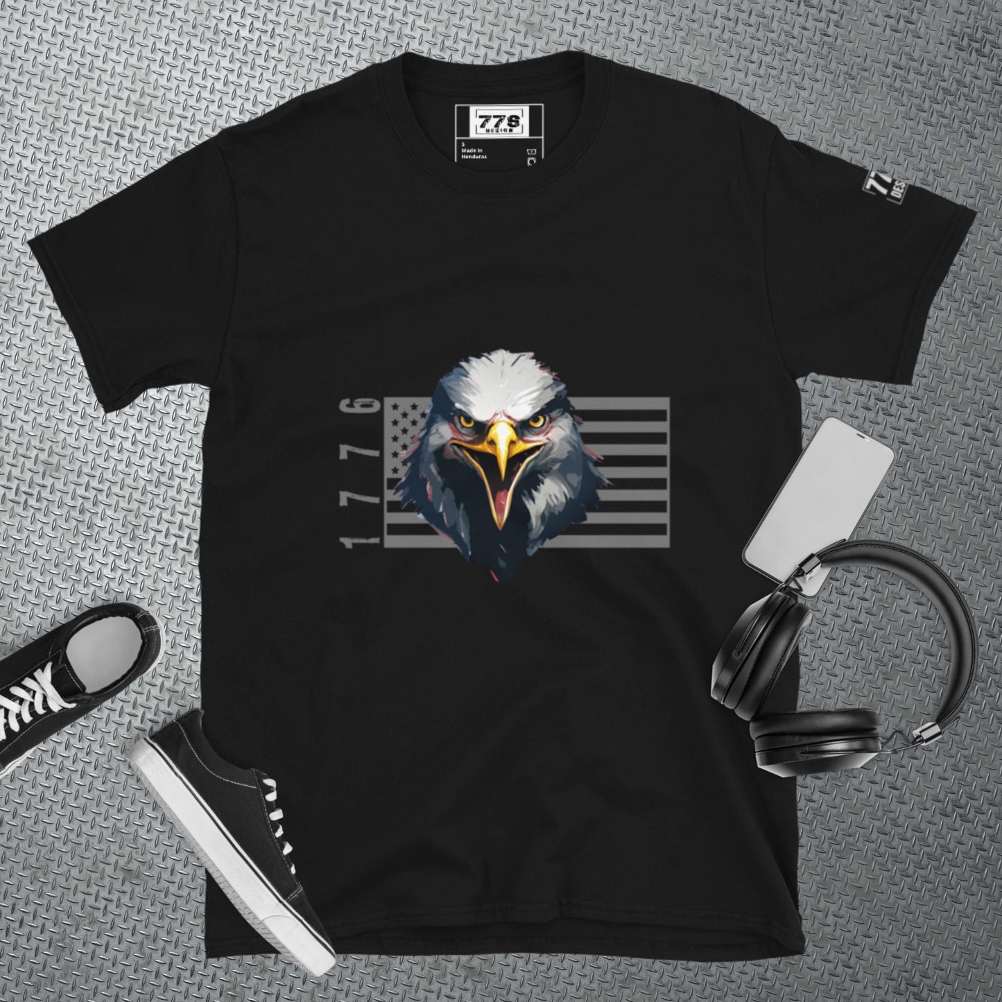 1776 Eagle Independence-Short-Sleeve Unisex T-Shirt BLACK