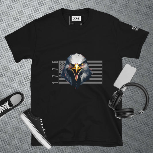 1776 Eagle Independence-Camiseta unisex de manga corta NEGRO