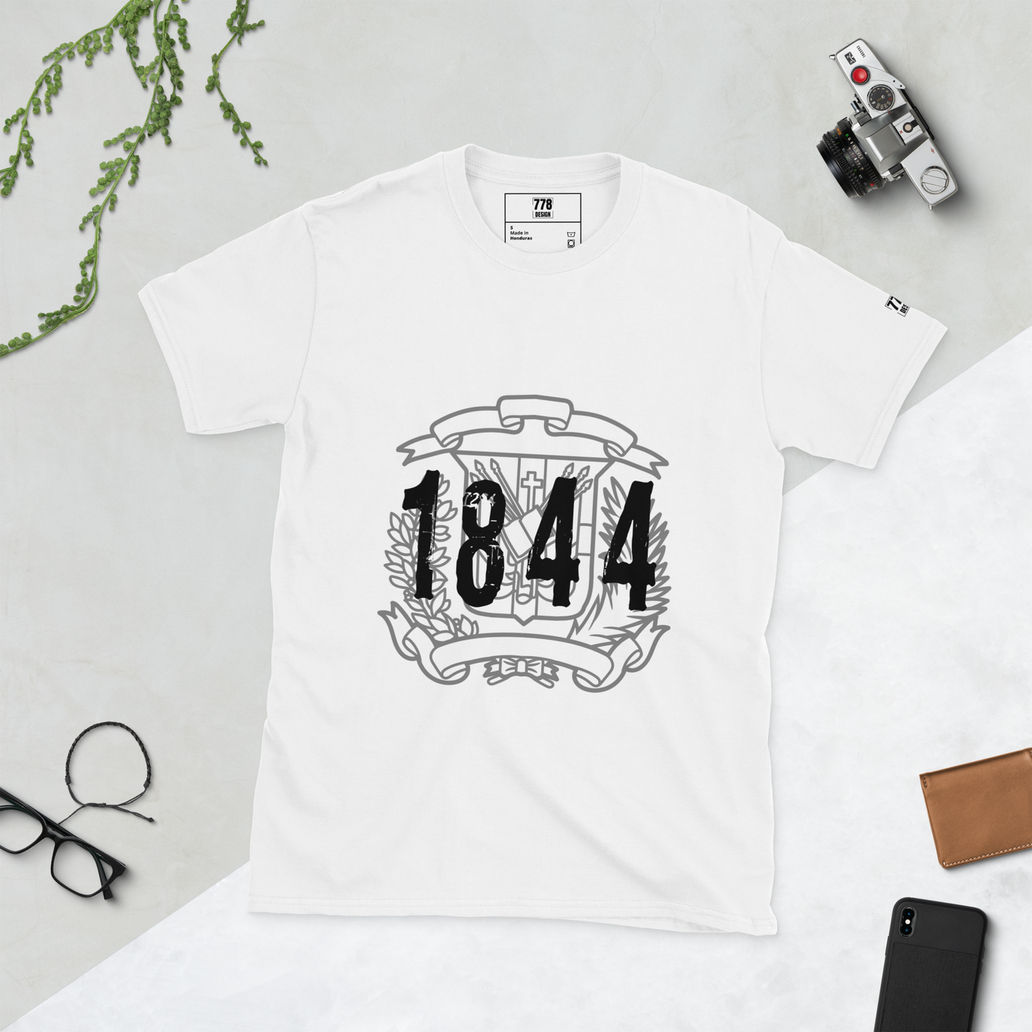 1844 Escudo-Short-Sleeve Unisex T-Shirt-WHITE