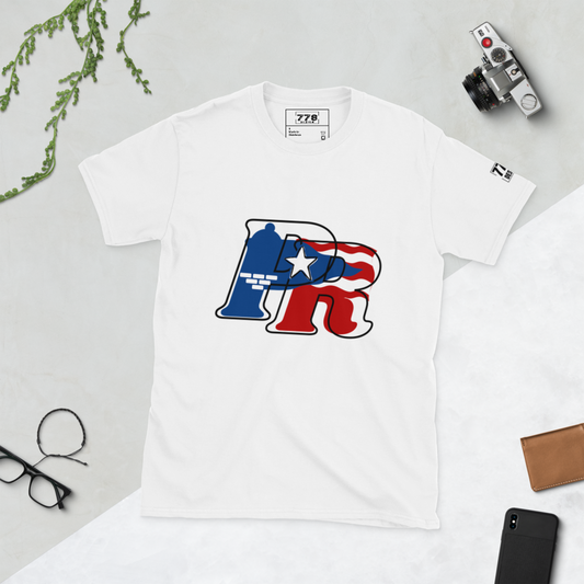 Puertorriqueño-"El Morro"- Camiseta unisex de manga corta-BLANCO