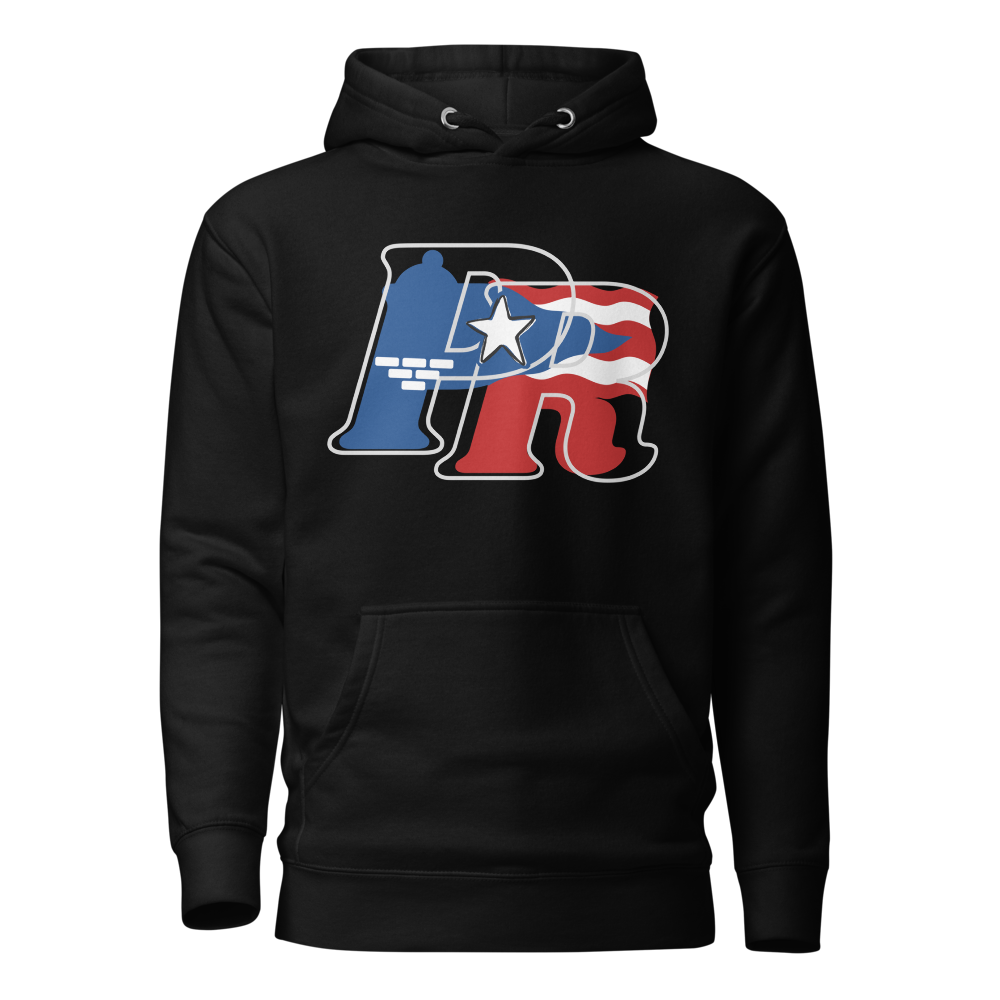 Puerto Rican-"El Morro" Unisex Hoodie-FRONT PRINT-BLACK