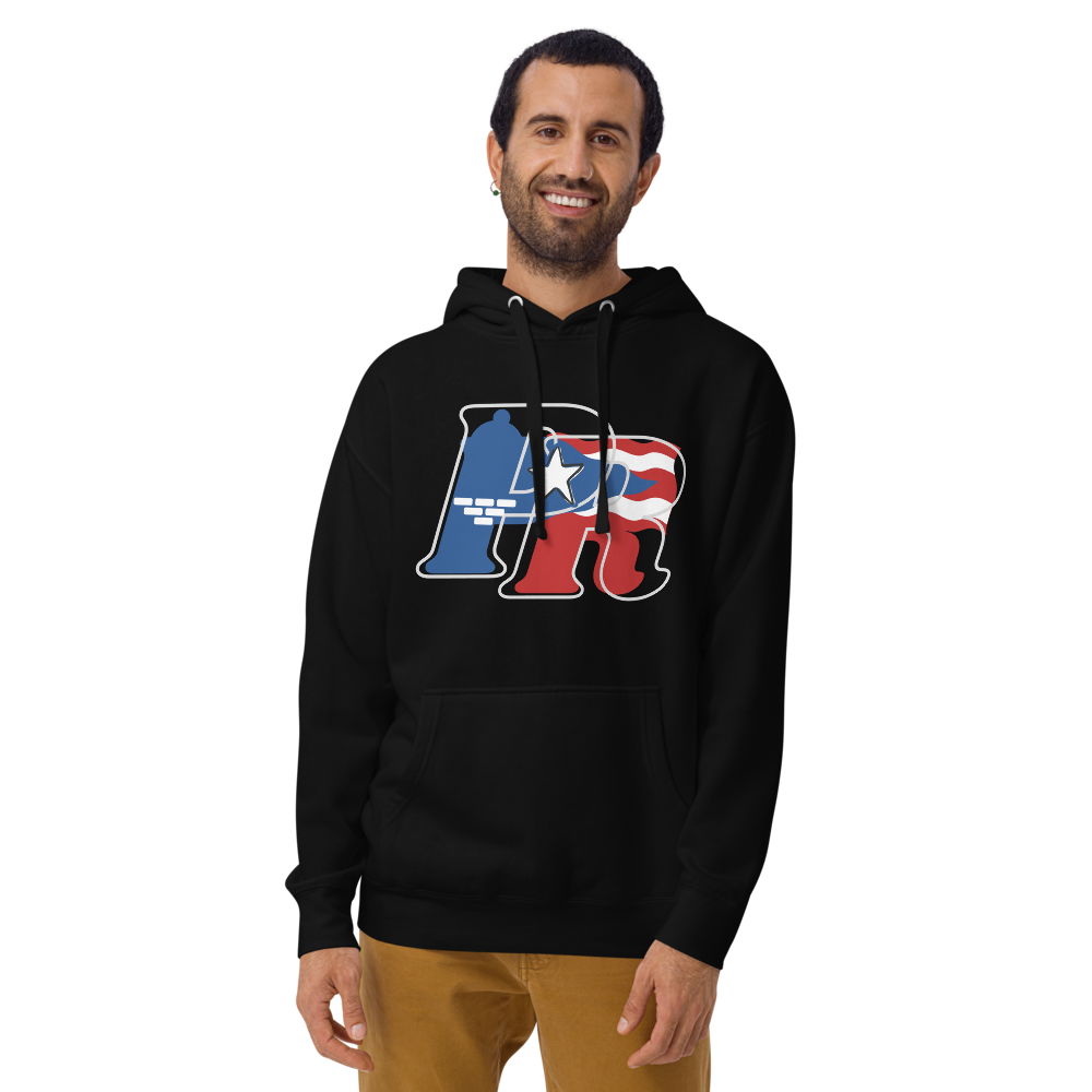 Puerto Rican-"El Morro" Unisex Hoodie-FRONT PRINT-BLACK