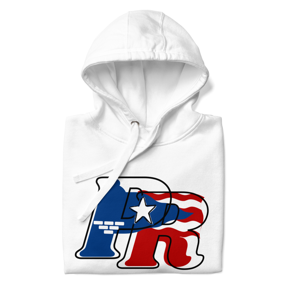 Puerto Rican-"El Morro" Unisex Hoodie-FRONT PRINT-WHITE