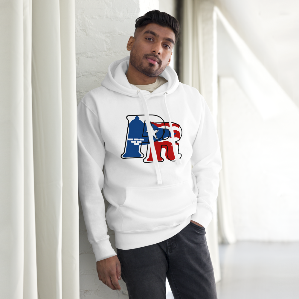 Puerto Rican-"El Morro" Unisex Hoodie-FRONT PRINT-WHITE