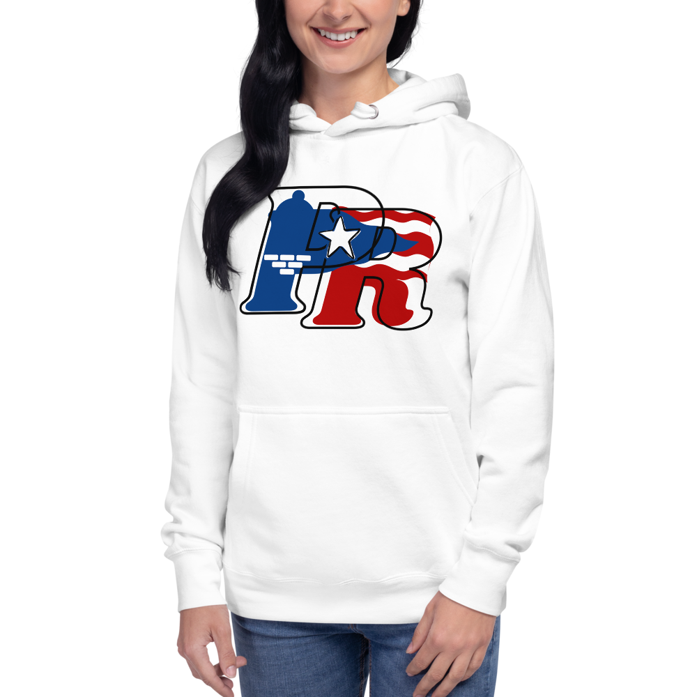 Puerto Rican-"El Morro" Unisex Hoodie-FRONT PRINT-WHITE